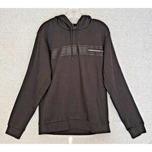 NEW! Lindbergh-White Hoodie Sweatshirt Mens Large Black Cotton Long Sleeve NWT